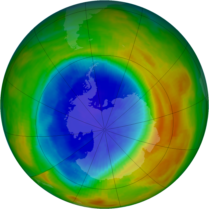 Antarctic ozone map for 23 October 1986